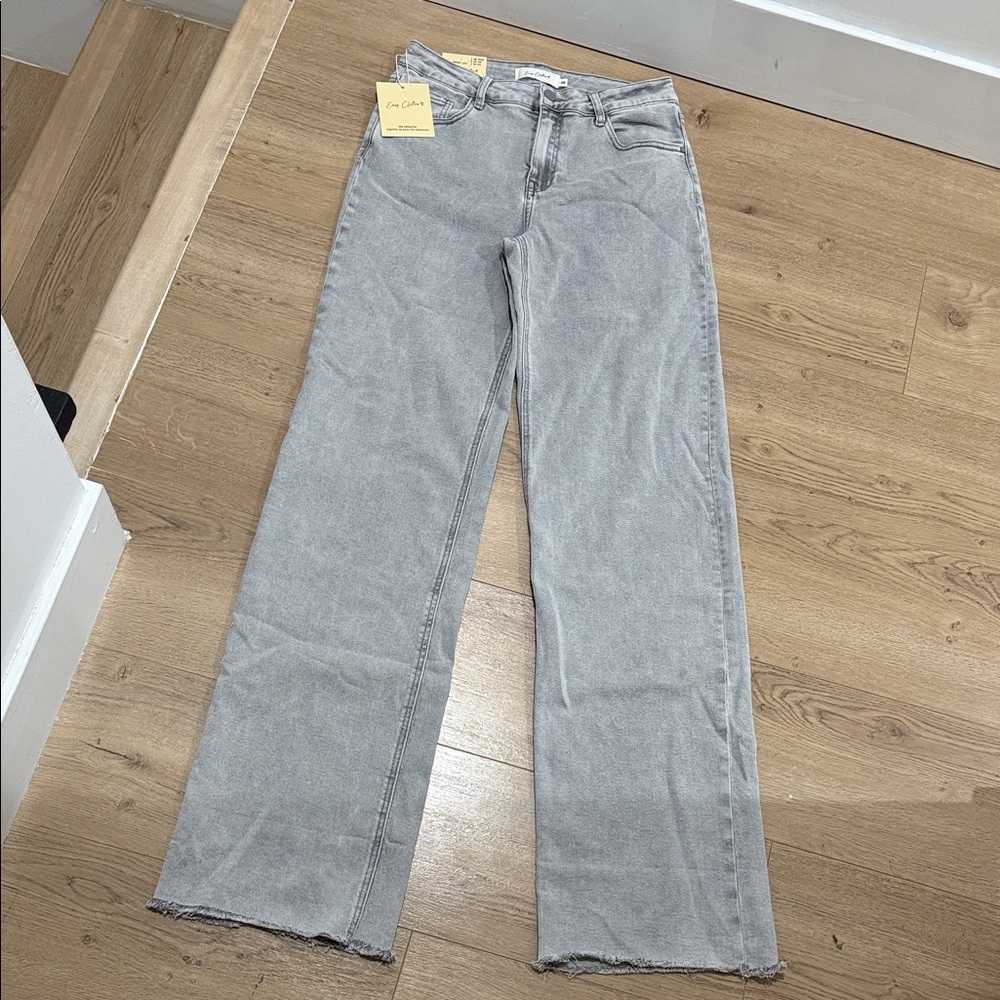 Gray Straight Leg Jeans
